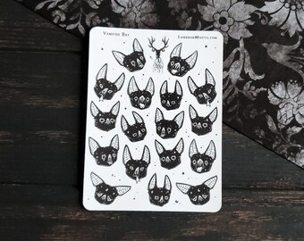 VAMPIRE bat emoji STICKER Sheet - creepy cute goth