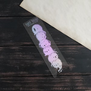 Holo Ghost Pile Washi card Bookmark, Spooky Cute image 1