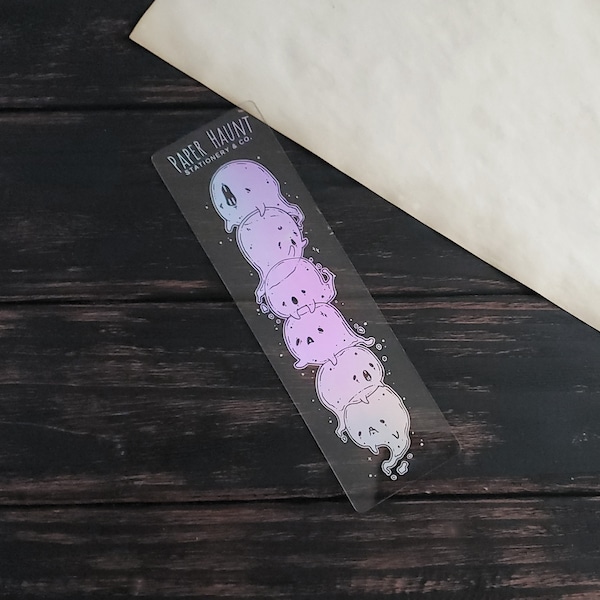 Holo Ghost Pile Washi card Bookmark, Spooky Cute