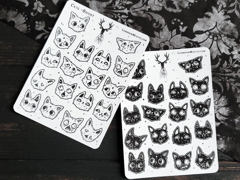 Cat emoji STICKER planner sticker sheet image 1