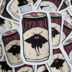 Cryptid Cooler, MOTHMAN soda STICKER