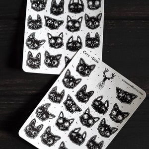 black cat creepy cute goth planner emoji stickers