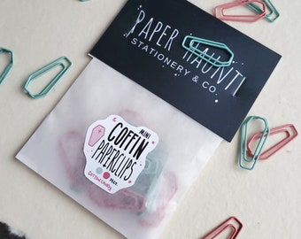 Mini Pink and Blue Coffin paperclips, Cotton candy, Spooky cute, Pastel Goth