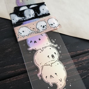 Holo Ghost Pile Washi card Bookmark, Spooky Cute image 6