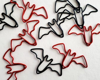 Red Bat paperclips | Spooky cute Goth