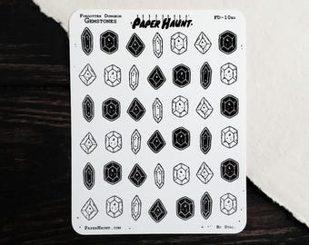 Gemstone Planner Sticker Sheet | Forgotten Dungeon