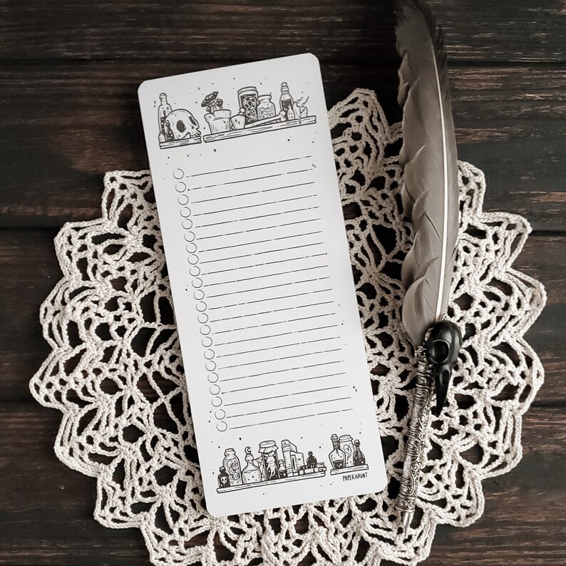 Potion shelf list gothic Notepad stationery image 1