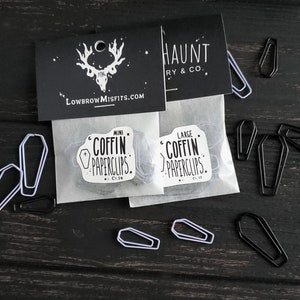 Purple and Black Coffin paperclips, Spooky cute, Pastel Goth