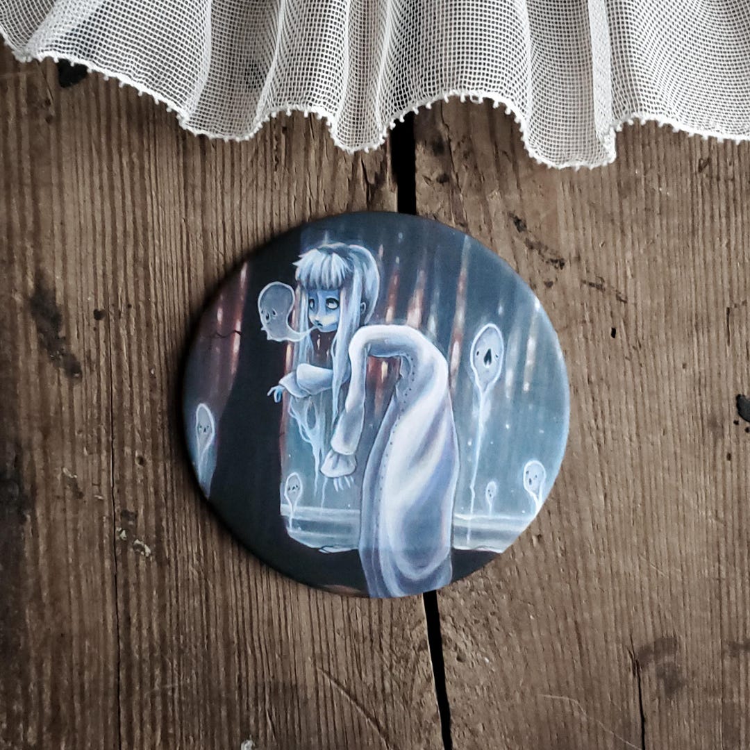 The Haunter Magnet – Gothic Forest Wraith Art – Spectral Ghost Magnet ...