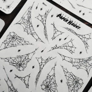 Widow and Web clear spider STICKER Sheet - creepy cute goth image 2