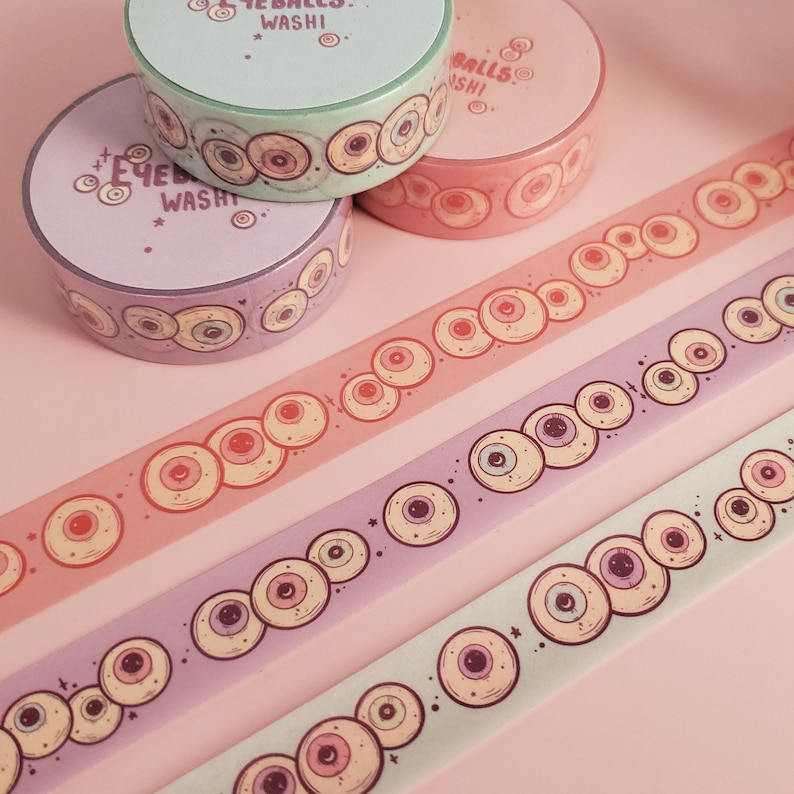 Eyeball WASHI Tape Creepy Cute Pastel Goth image 1