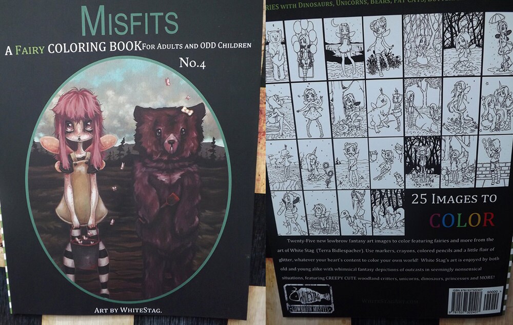 FAIRY Coloring Book Misfits Fantasy Lowbrow Art Big Eye Girls