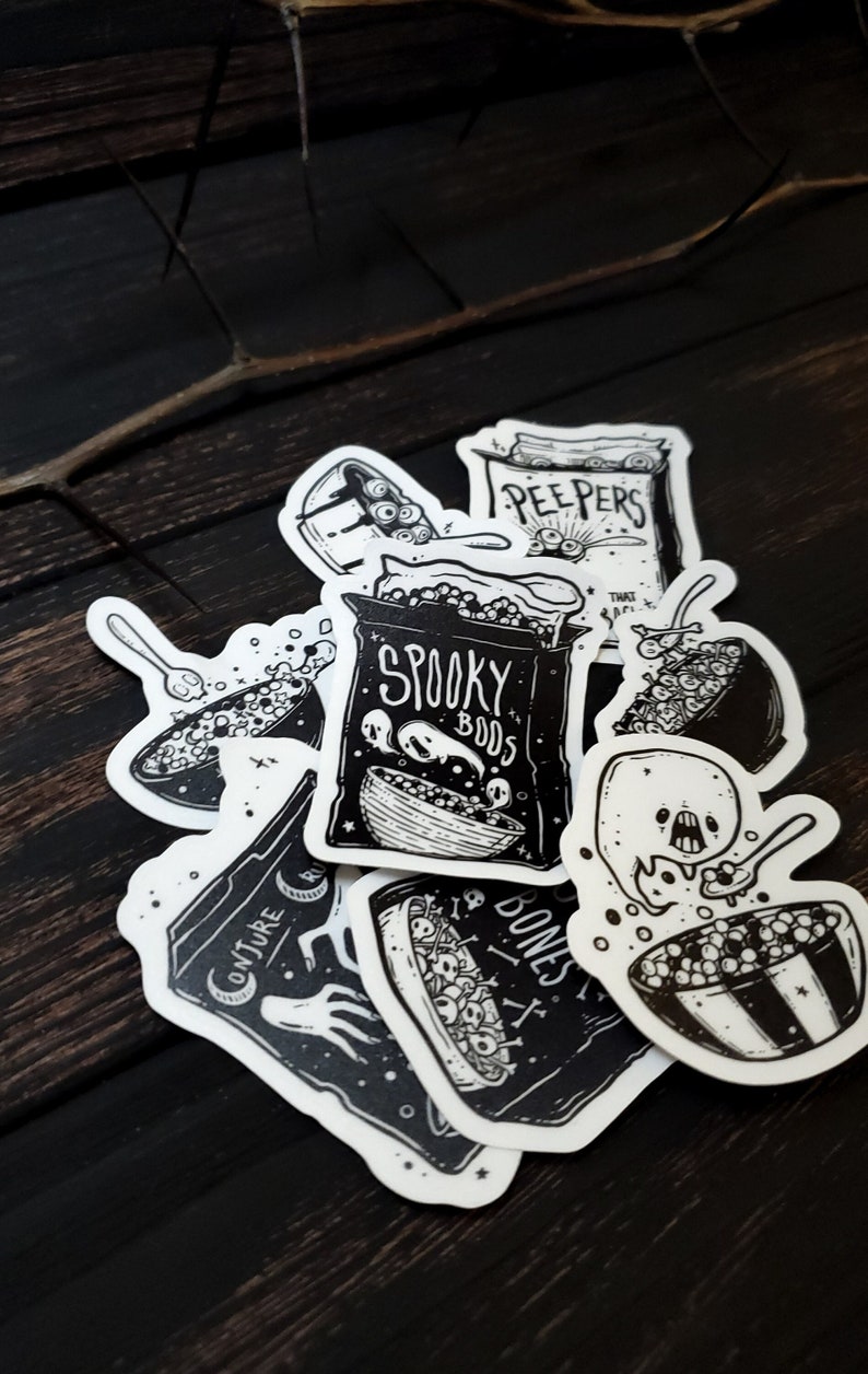 Creepy cereal sticker set.