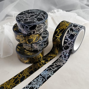 Silver holo Spider web WASHI Tape image 7