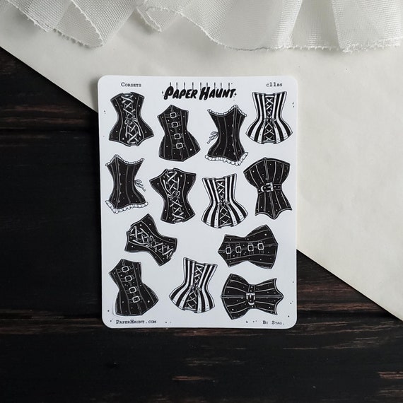 Goth Corset STICKER planner sheet