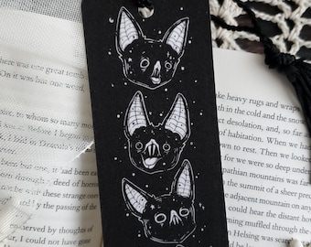 Black Vampire Bat Bookmark, Spooky cute, Goth