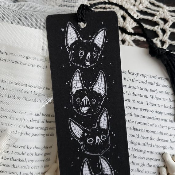 Black Vampire Bat Bookmark, Spooky cute, Goth
