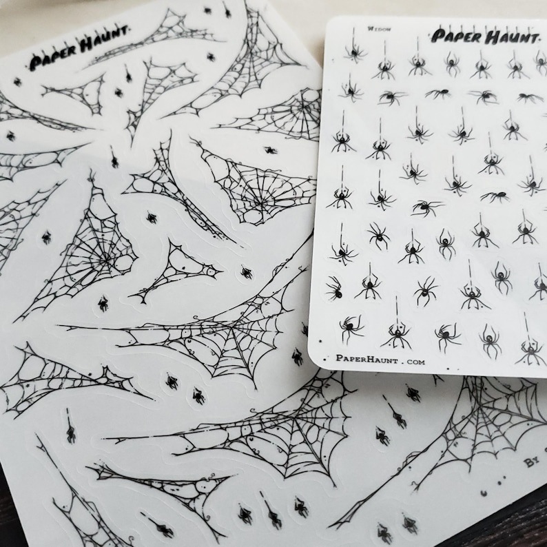 Widow and Web clear spider STICKER Sheet - creepy cute goth image 5