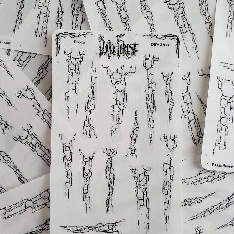 Roots - STICKER Clear Plannner Sheet - Dark Forest - Etsy