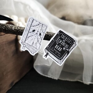 Necromancer books STICKER Sheet | Planner Stickers | Spooky Cute - Gothic Stationery | Haunted Library | Bookish Stickers image 8