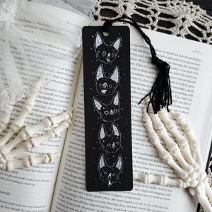 Black Vampire Bat Bookmark, Spooky cute, Goth image 2
