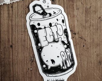 GHOST Soda Can STICKER | Spooky Cute Goth | Vinyl Sticker | Ecto Pop