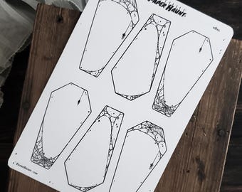 Coffin Web Planner Box STICKER Sheet | Spooky Cute - Goth planner | Spider Web Stickers