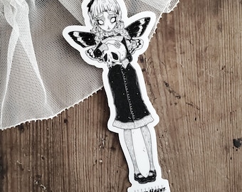 Death Moth Fairy Vinyl Sticker | Gothic Dark Fantasy Creepy Cute Art