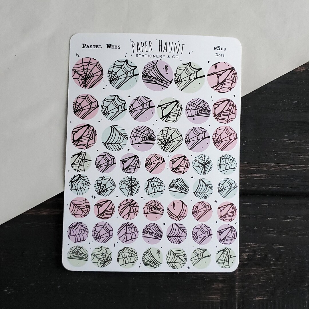 Spider Web Dot Sticker Sheet -accent Planner Stickers, Pastel Goth - Etsy