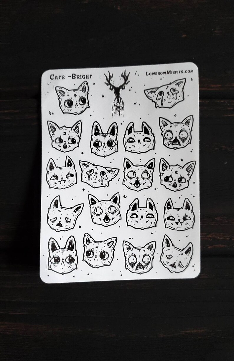 creepy cute bujo cat planner emoji stickers