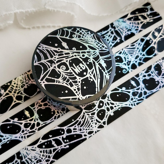 Silver holo Spider web WASHI Tape