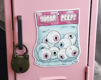 Zombie Eyeball Candy Magnet - Spooky Cute Pastel Goth -Sugar Peeps -Cute Horror - Creepy Kawaii - Fridge Magnet