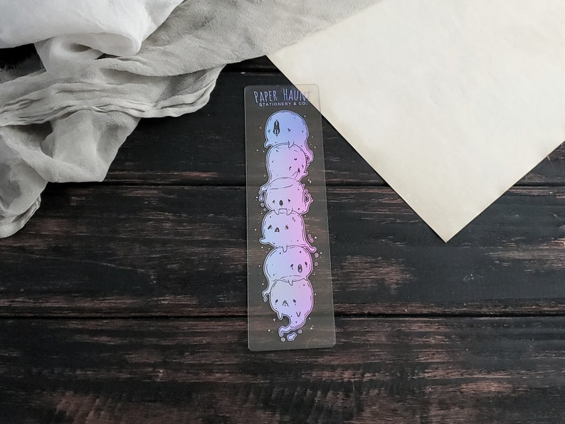 Holo Ghost Pile Washi card Bookmark, Spooky Cute image 2