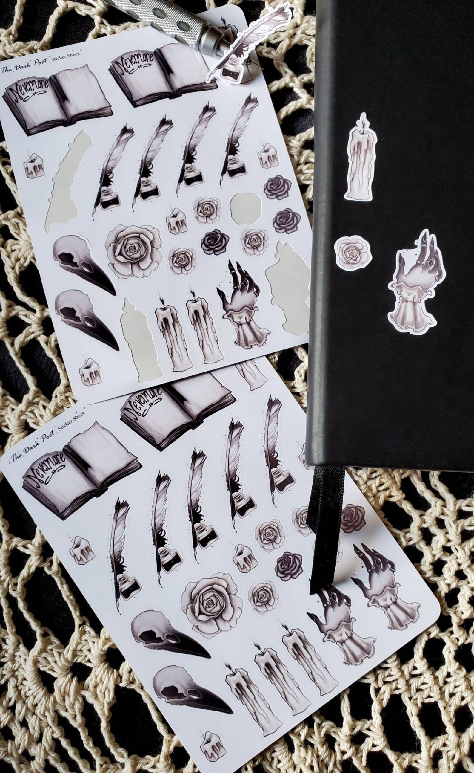 Dark Poet Goth Planner STICKER Sheet - Etsy