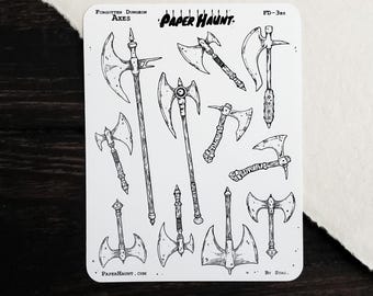Axe Planner Sticker Sheet | Forgotten Dungeon