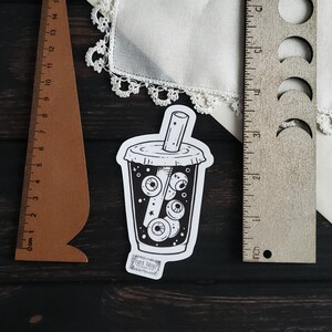 BOBA TEA pastel goth Sticker, Creepy cute image 5