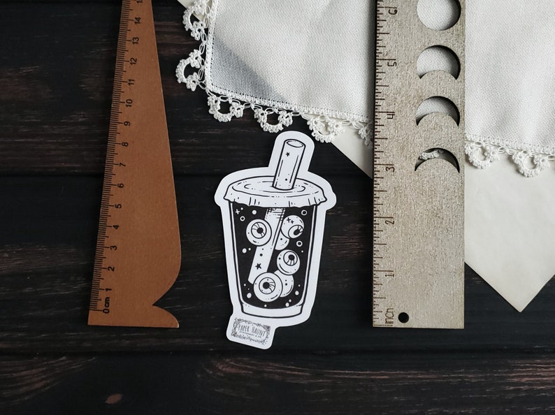 BOBA TEA pastel goth Sticker, Creepy cute image 5