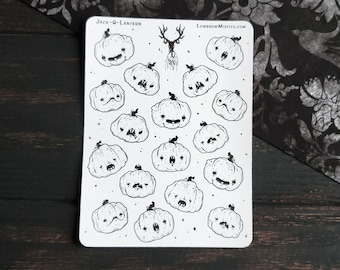 Jackolantern Emoji STICKER Sheet - Spooky cute Halloween