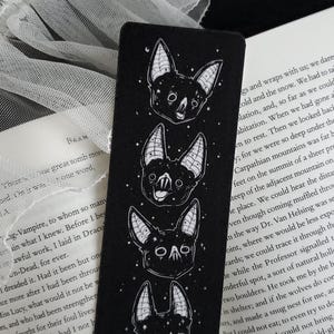 Black Vampire Bat Bookmark, Spooky cute, Goth image 8