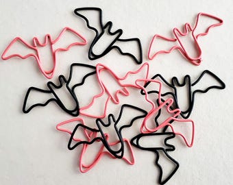 Pink Bat paperclips | Spooky cute Goth