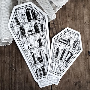 Sarg Bücherregal STICKER - Gruselig süß - Goth Bild 1