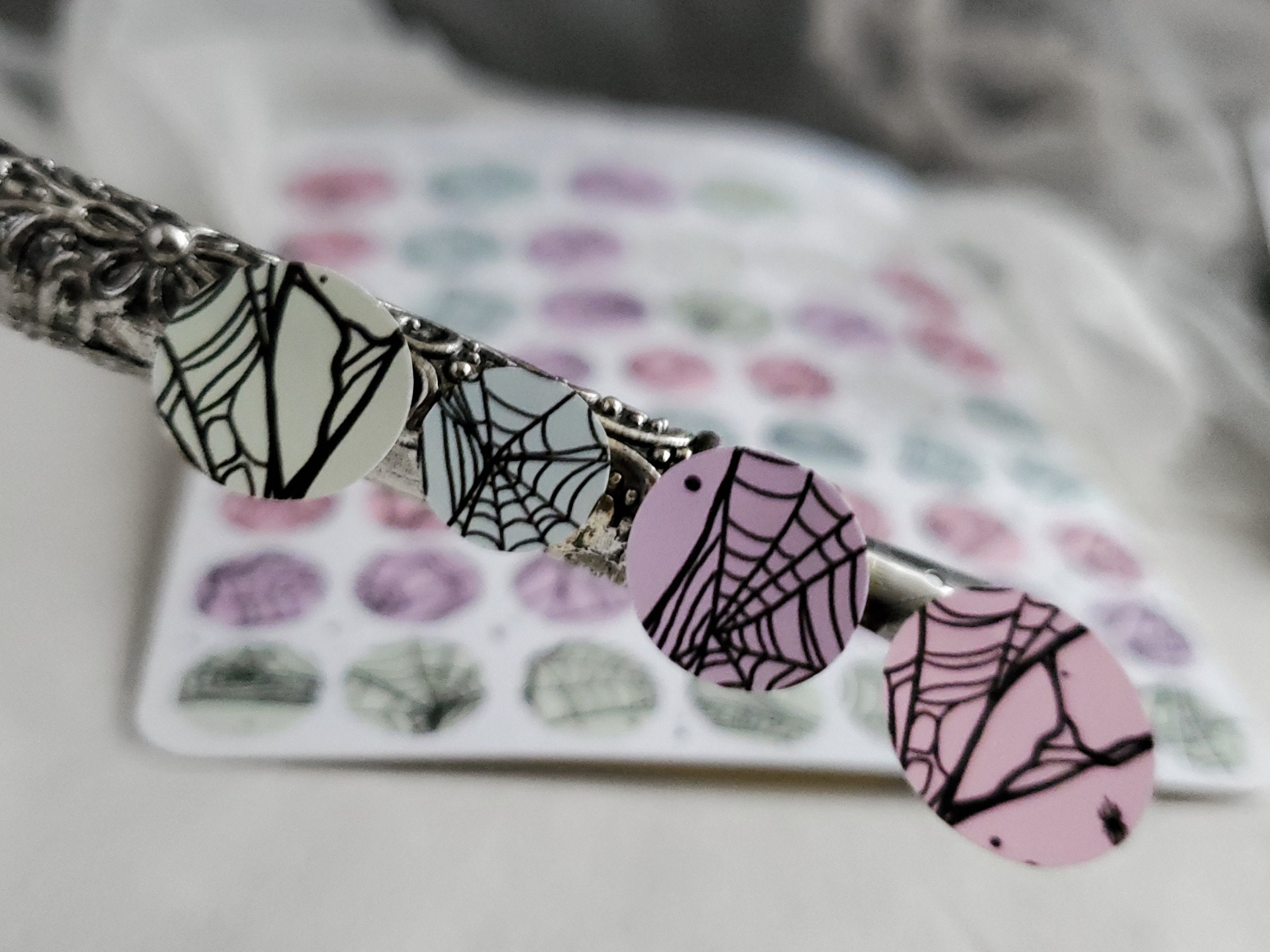 Spider Web Dot Sticker Sheet -accent Planner Stickers, Pastel Goth - Etsy