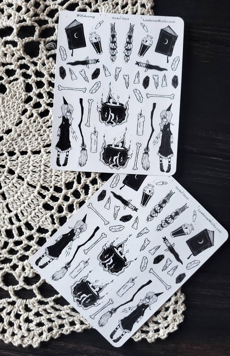 cute witchy planner sticker sheet for planner