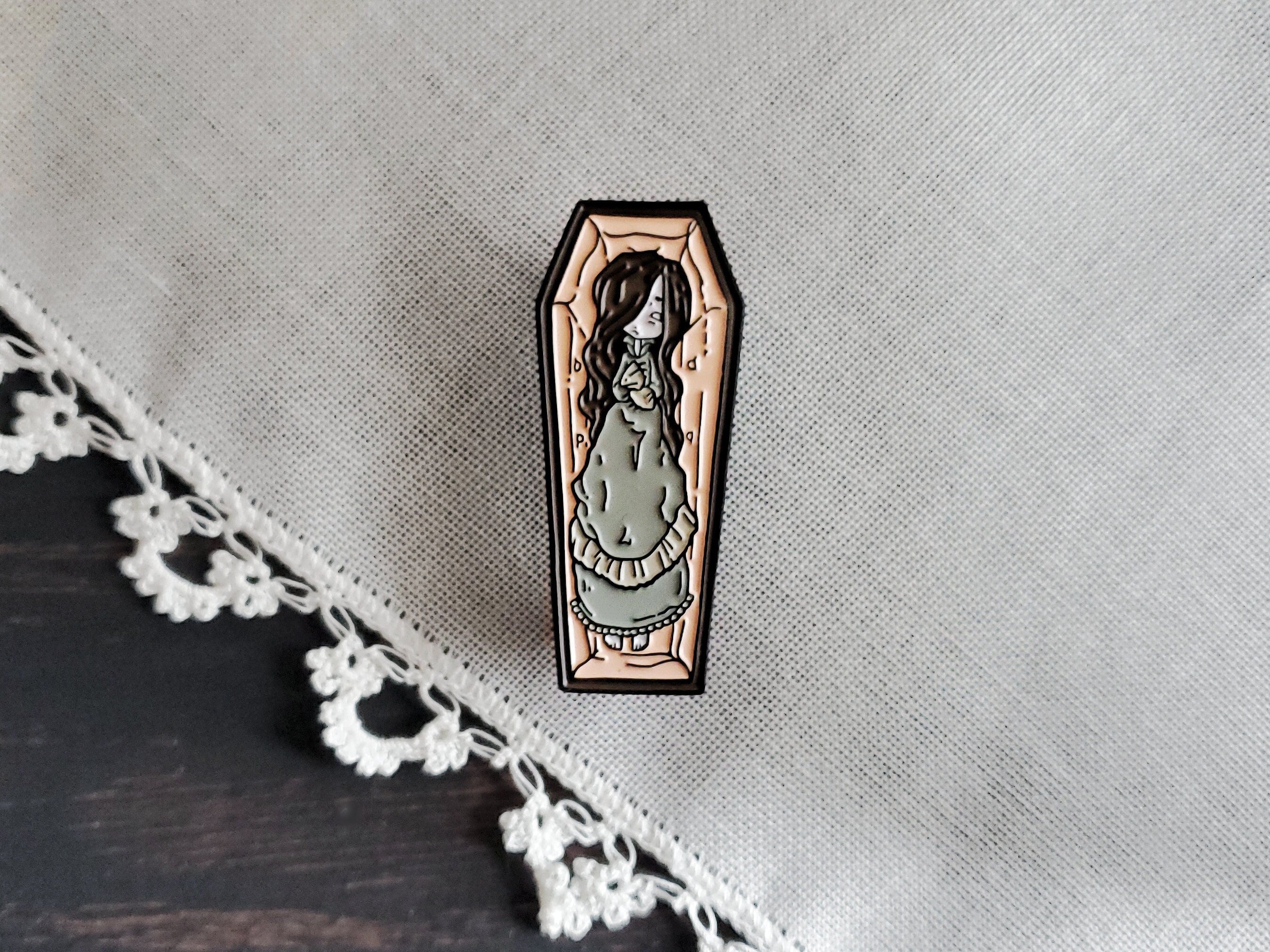 Eternal vampire coffin pin