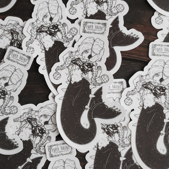 Pirate Mermaid STICKER- Spooky cute - Goth