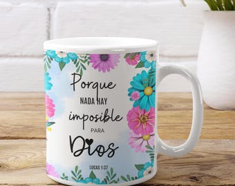 Christian Quotes Mug Wrap 11/15 oz | Sublimation Mug Templates with Spanish Bible Verses | PNG Mug Instant Download