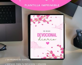 30-Day Devotional Journal | Printable Template | Scripture Journal | Faith Journal | Digital Christian Daily Devotional.