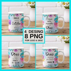 Envolturas para tazas cristianas 11/15 oz | Diseños editables de alta calidad, uso comercial incluido| Taza PNG Descarga instantánea.