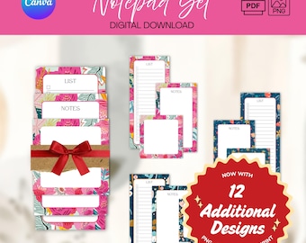 Botanical Notepad Set - Printable | Canva Template