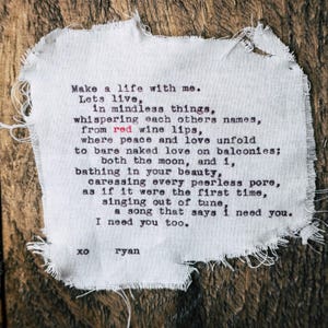 Typewriter Quote Print | Typewriter Art | Typewriter Poetry Display | Love Poem | Gift for Her | Gift for Him |